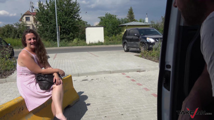 Take Van: Chubby babe get fed with fresh jizz after van sex