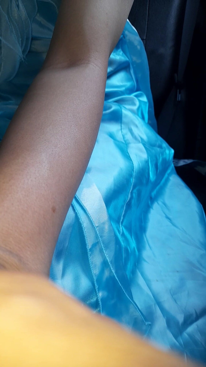 Naomisinka: Asian Cross Masturbate and Cum Wearing Satin Shiny Blue Gown