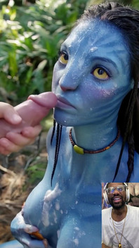 Cum Covered Avatar Waifu Gets Cum Drizzled All on Her Slutty Na’vi Ass Tongue