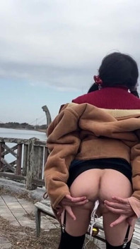 Self-training No. 81 Riverside Walk with Exposed Pussy and Asshole - Part 2