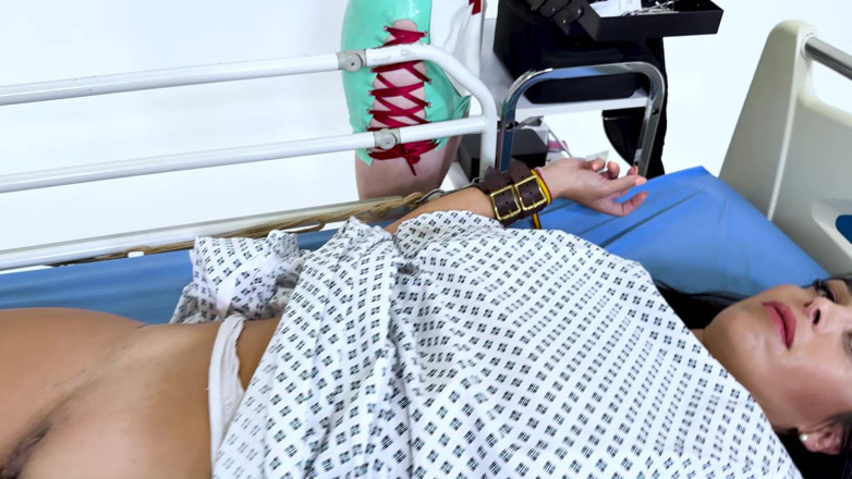 Latina Fetish: Latex Medical Play: Latina in Restraints, Gagged and Made to...