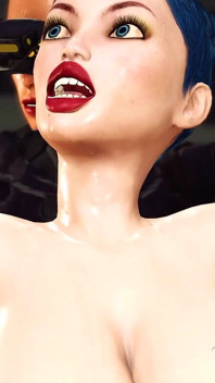 Mașină de futut cibernetică în acțiune! Transsexuală sexy se joacă cu o fată super țâțoasă