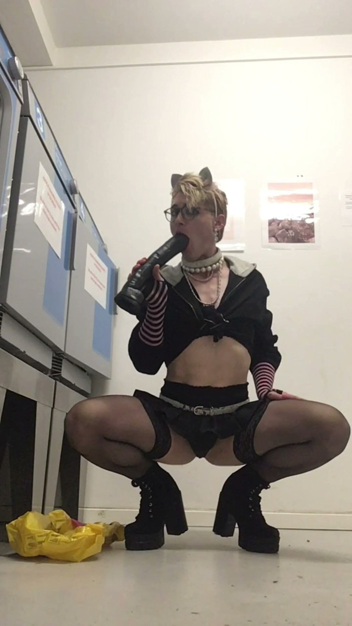 Sissy Cindy Slut: Pathetic Femboy Sissy Jes Brinch Exposed Public Washroom