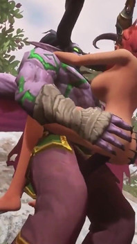 Illidan Stormrageスタンドリフトとキャリーファック熱い赤毛エルフ |ウォークラフトのパロディ