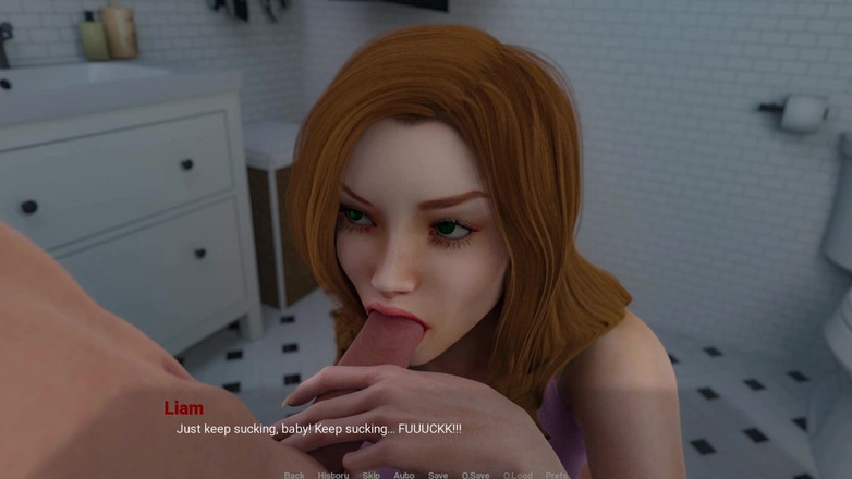 3D Cartoon Porn: Jauh dari rumah - Chloe Memberikan Liam Blowjob berwap di bilik...