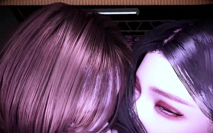 Soi Hentai: Dos seducen lesbianas con un consolador - animación 3D v595