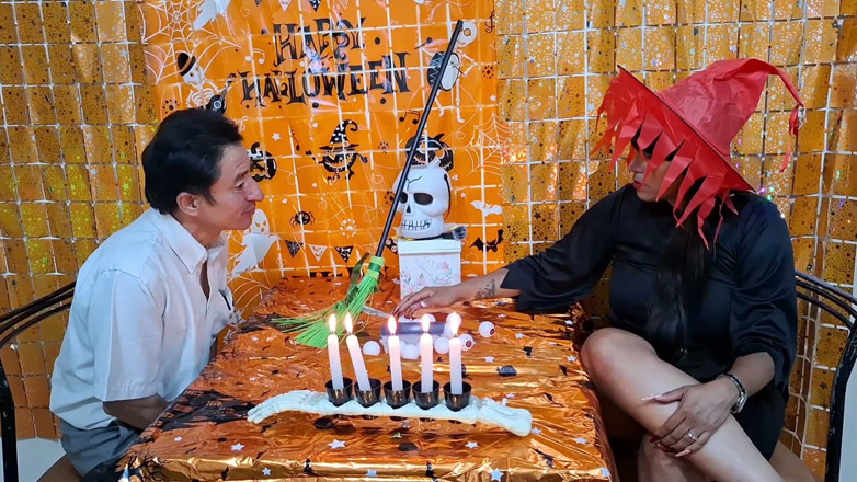 Lady: Fucking a Beautiful Busty and Big-assed Witch on Halloween