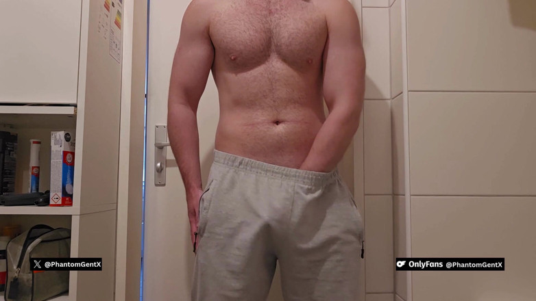 PhantomGentX: German Dirtytalk! Relaxed in Gray Sweatpants and Then Really Wild