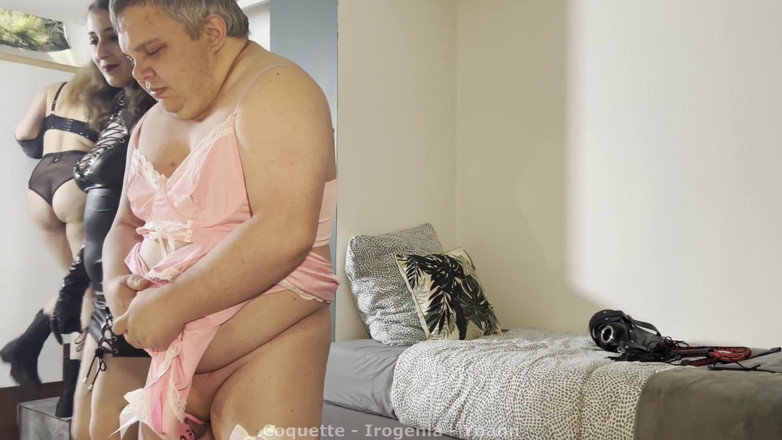 Irogenia: Femdom / CBT: Rozbijeme koule Sissyho v pásu cudnosti, porazíme ho...
