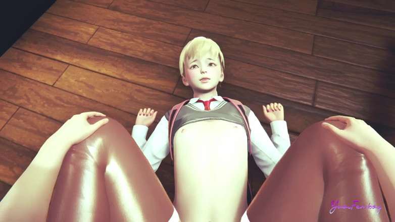 Yaoitube: Yaoi Femboy - gatito en primer plano y hijastro mamada y...