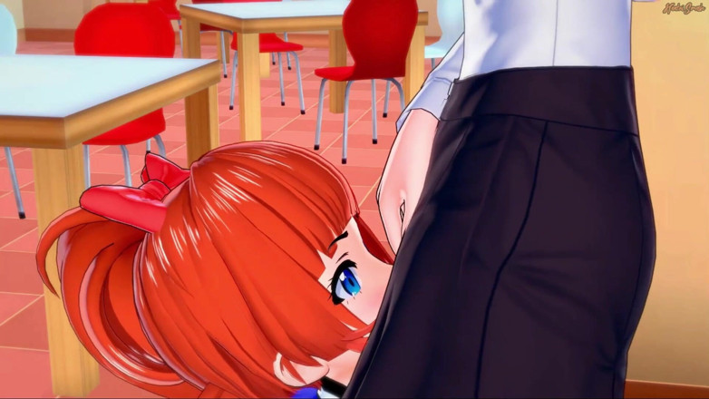 Hentai Smash: Kyoko eats out Misako before strapon fucking her against a...
