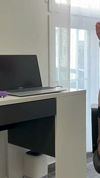 Busty Secretary Masturbates in the Office and Squirts!