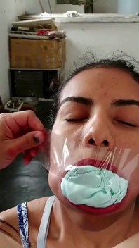 Latina Girl Maximally Stuff Gagged with Humongous Xxl BBW Panties!