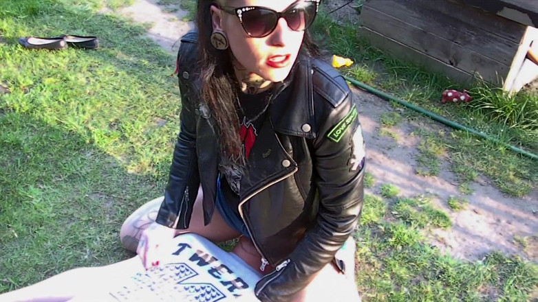Domina Lady Vampira - SM Studio Femdom Empire: Sexy nylon feet &amp; facesitting in jeans shorts