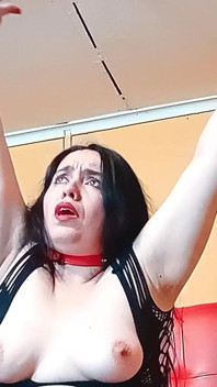 Amateur Bondage - Gentle Whipping, Tickling, and an Intense Session on the Face with Arms Tied to the Ceiling.