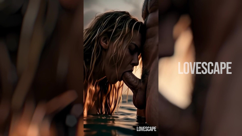 Lovescape: Ateşli sarışın plajda yabancıyla sikişiyor