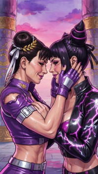 Chun Li and Juri Making Out (ai)