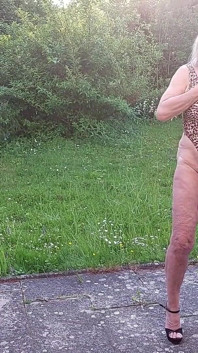 Martina in a Shiny Leopard Swimsuit