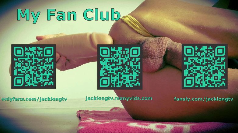 TVJackLong: Открытая Попка На Боку, Поднятие Большого Члена От Дилдо В Заднице