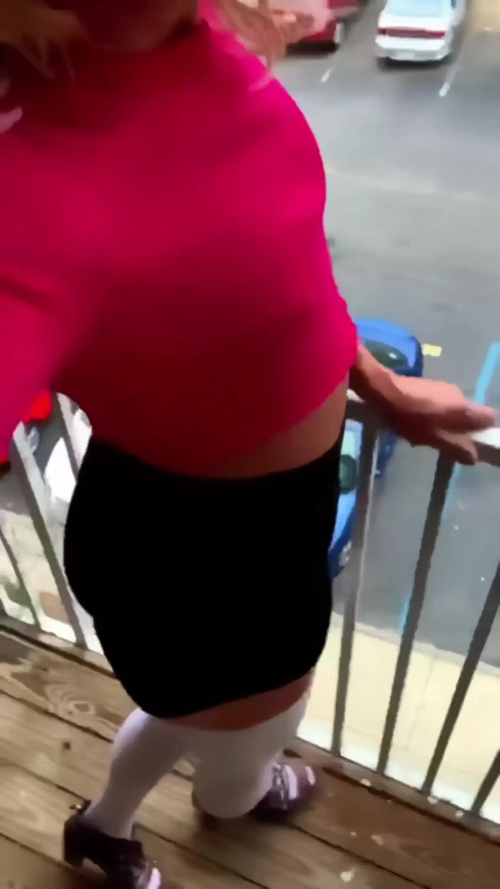 CindieLove: Slutty Public Sissy Outside in High Heels and Thigh Highs