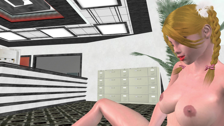 RenderLust: Cucumber Solo in the Office: 3D Cartoon Girl Masturbates for Multiple...