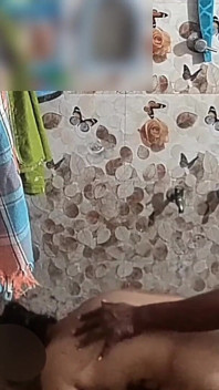 Indian Husband & Wife Bathing Together Naked in Bathroom
