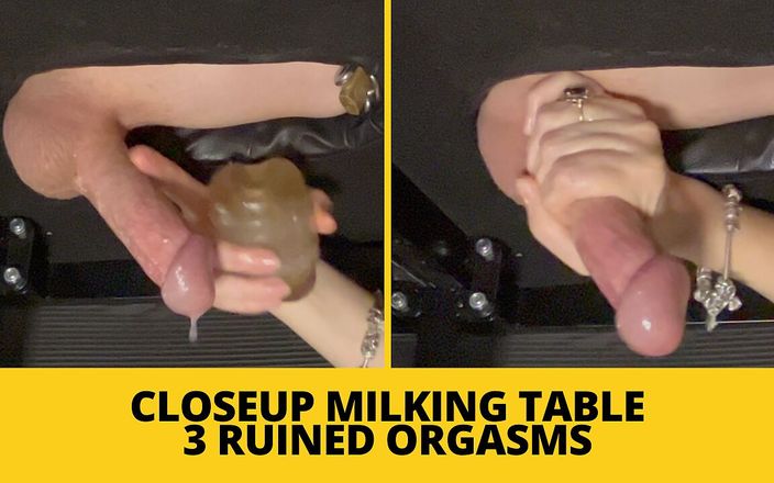 Mistress BJQueen: Nahaufnahme melktisch 3 ruinierte orgasmen