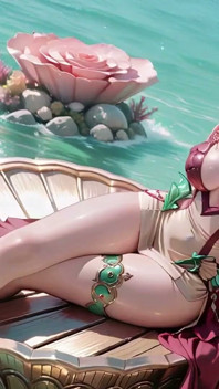 Deep Sea Fantasy! the Pink-haired Mermaid Queen Lounges in the Azure Palace, Fingertips Tapping the Water, Staff Trembling.