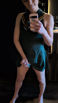 Cute Fem Has a Surprise Under Her Skirt