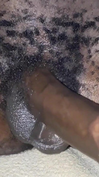 Skinny African Hairy Twink Stroking Oiled Black Dick