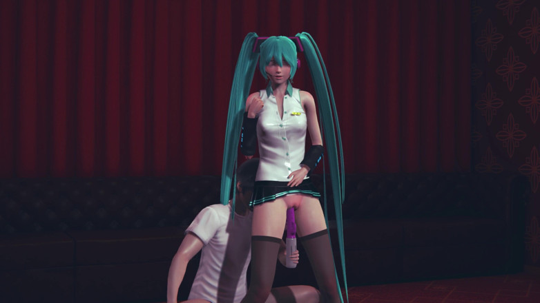 Waifu club 3D: Miku fucked with a vibrator until she cummed