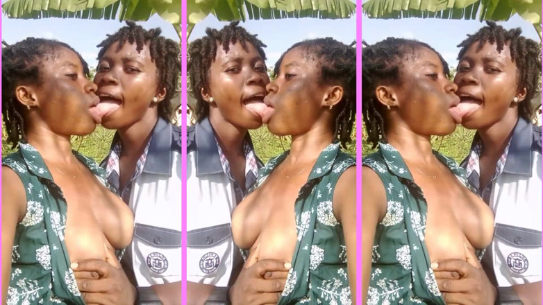 African Beauties: Black Teen Lesbians Risky Outdoor Fun