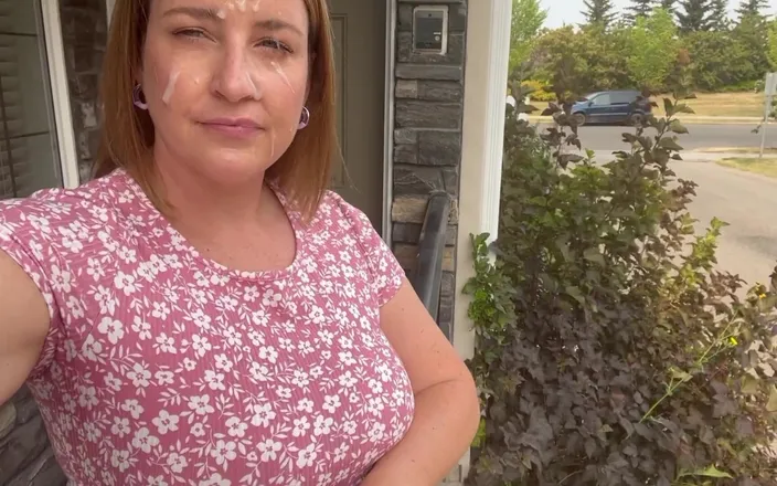 Avril Showers: Housewife in Sun Dress Cum Walking After Blowjob Facial