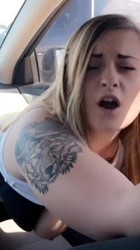 Riding Dildo on Dashboard Car Sex Sneak Peek