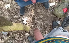Old Man Fucks My Foreskin - Enjoying Uncut Cock - Cum on Uncut Dick