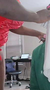 Ebony Goddess Getting Her Panties Clean by Submissive Slave