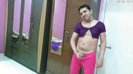 Cute & Nude Crossdresser: Sweet sissy crossdresser femboy Sweet Lollipop in a top and...