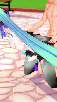 Cyber Miku takes it in every hole: 3D hentai parody