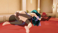H3DC: Gadis rambut biru hentai 3d ngentot dalam posisi 69