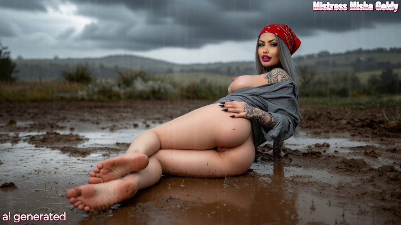Goddess Misha Goldy: 跟我一起弄脏，宝贝。肮脏又湿润，渴望你