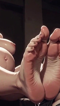 Obézní SSBBW lízání a sání nohou těhotné ženy - oba mají orgasmy