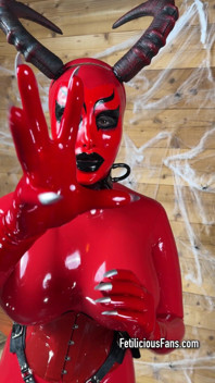 Latex Devil Miss Fetilicious Is Ready for Halloween