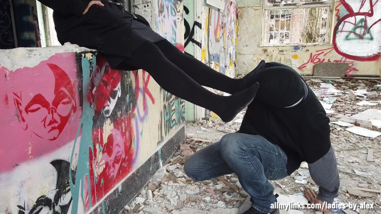 Fetish videos by Alex: He worships her black stocking feet
