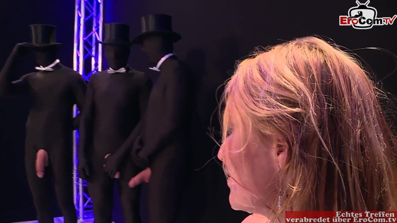EroCom: Hooded guys with huge cocks fuck slim blonde in all...
