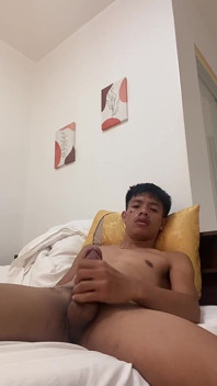 Filipino Twink Gets Hard, Jerking off to Explosive Cumshot