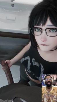 Super Cute Ass Goth Girl Jerks off a BBC
