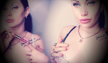 Goddess Misha Goldy: Become mesmerized by my lips! My lipstick covered lips are...