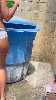Horny 18 Year Old Stepdaughter Gets a Hard Fuck From Her Stepdad in the Yard
