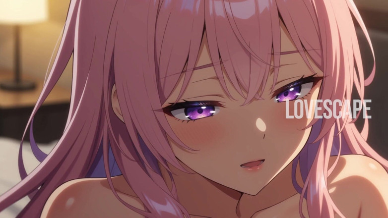 Lovescape: Pembe saçlı anime tatlı kız arkadan alıyor (ai)