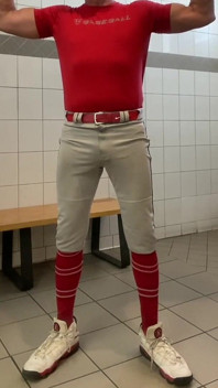 Buff Dilfjockdad87 Edges in the Locker Room in Baseball Gear